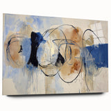 Modern Office Wall Art - Blue & Beige Abstract Corporate Decor