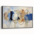 Modern Office Wall Art - Blue & Beige Abstract Corporate Decor