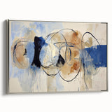Modern Office Wall Art - Blue & Beige Abstract Corporate Decor