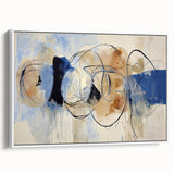 Modern Office Wall Art - Blue & Beige Abstract Corporate Decor