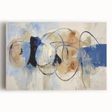 Modern Office Wall Art - Blue & Beige Abstract Corporate Decor