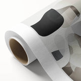 Abstract geometric rolled canvas artwork showcasing vibrant colors and intricate patterns, elegantly packaged in a durable cardboard tube for safe delivery. Ideal for modern home décor.