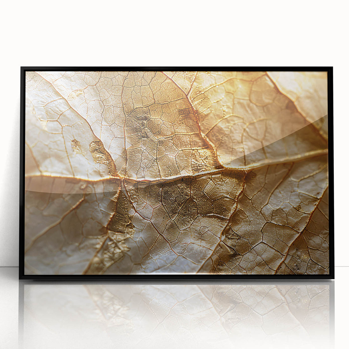 Framed wall art featuring a vibrant floral and botanical design with lush green leaves and colorful flowers, set in a sleek black frame, perfect for home decor.
