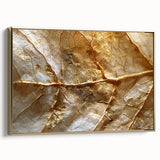 Framed canvas wall art showcasing a vibrant floral and botanical design, featuring gold accents and a stylish side view, perfect for modern home decor.