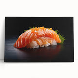 Black and white stretched canvas featuring an array of various food dishes, ideal for kitchen wall art.