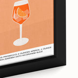 Close-up of extra large black wall art featuring colorful, textured food and drinks imagery on a framed canvas.
