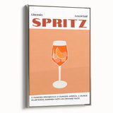 Landscape art painting on framed canvas featuring a colorful vintage poster of food and drinks, ideal for kitchen decor.