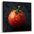 Black and white framed canvas featuring an assortment of fruits, ideal for bedroom wall decor.