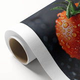 Art deco poster featuring assorted colorful fruits on a rolled canvas, ideal for nursery wall art or dining room decor.