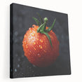 Large stretched canvas depicting an assortment of vibrant, colorful fruits, ideal for kitchen wall art.