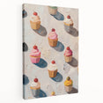 Large canvas print featuring an assortment of colorful pastries, ideal for kitchen wall art.