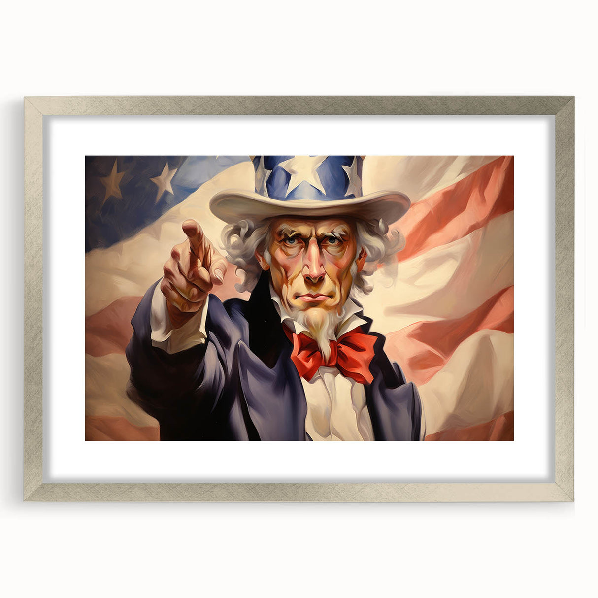 Uncle Sam Patriotic Art - 4th of July Wall Art Oil Painting