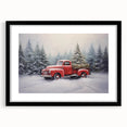 Vintage Red Truck & Christmas Tree – Christmas Canvas Art