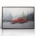Vintage Red Truck & Christmas Tree – Christmas Canvas Art