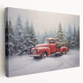 Vintage Red Truck & Christmas Tree – Christmas Canvas Art