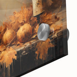 Autumn Candles and Pumpkins Halloween Wall Art - Cozy Oil Painting
