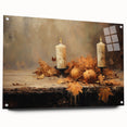 Autumn Candles and Pumpkins Halloween Wall Art - Cozy Oil Painting