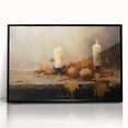 Autumn Candles and Pumpkins Halloween Wall Art - Cozy Oil Painting