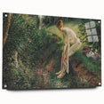 Impressionist Wall Art - Pissarro's Bather in the Woods, Framed Print