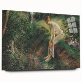 Impressionist Wall Art - Pissarro's Bather in the Woods, Framed Print