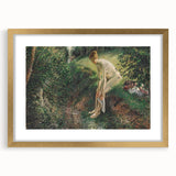 Impressionist Wall Art - Pissarro's Bather in the Woods, Framed Print