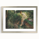 Impressionist Wall Art - Pissarro's Bather in the Woods, Framed Print