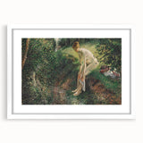 Impressionist Wall Art - Pissarro's Bather in the Woods, Framed Print