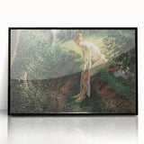 Impressionist Wall Art - Pissarro's Bather in the Woods, Framed Print