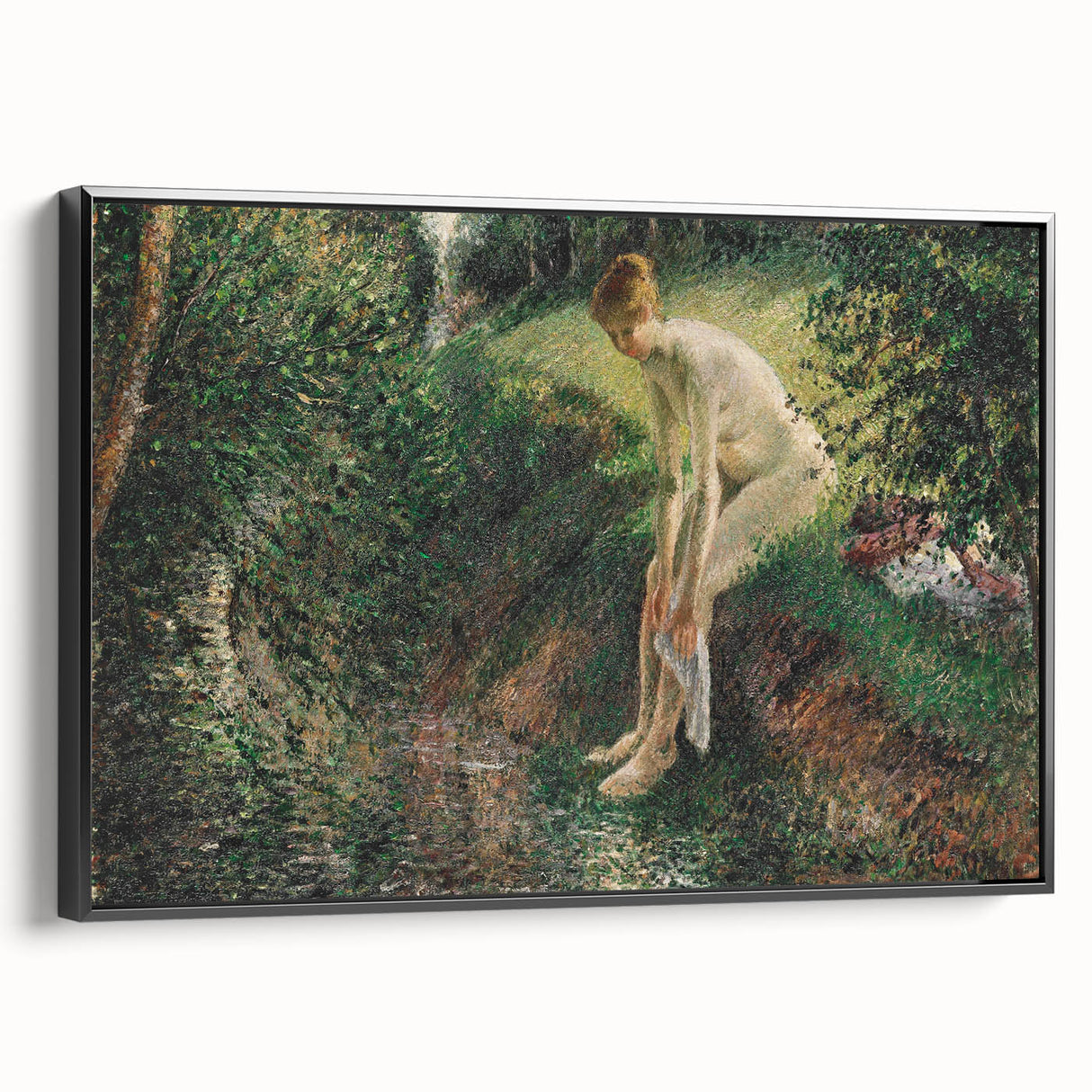 Impressionist Wall Art - Pissarro's Bather in the Woods, Framed Print
