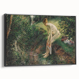 Impressionist Wall Art - Pissarro's Bather in the Woods, Framed Print
