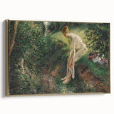 Impressionist Wall Art - Pissarro's Bather in the Woods, Framed Print