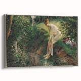Impressionist Wall Art - Pissarro's Bather in the Woods, Framed Print