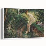 Impressionist Wall Art - Pissarro's Bather in the Woods, Framed Print