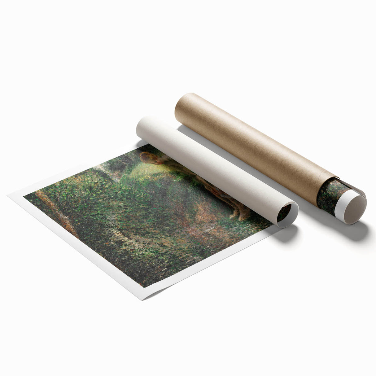 Impressionist Wall Art - Pissarro's Bather in the Woods, Framed Print