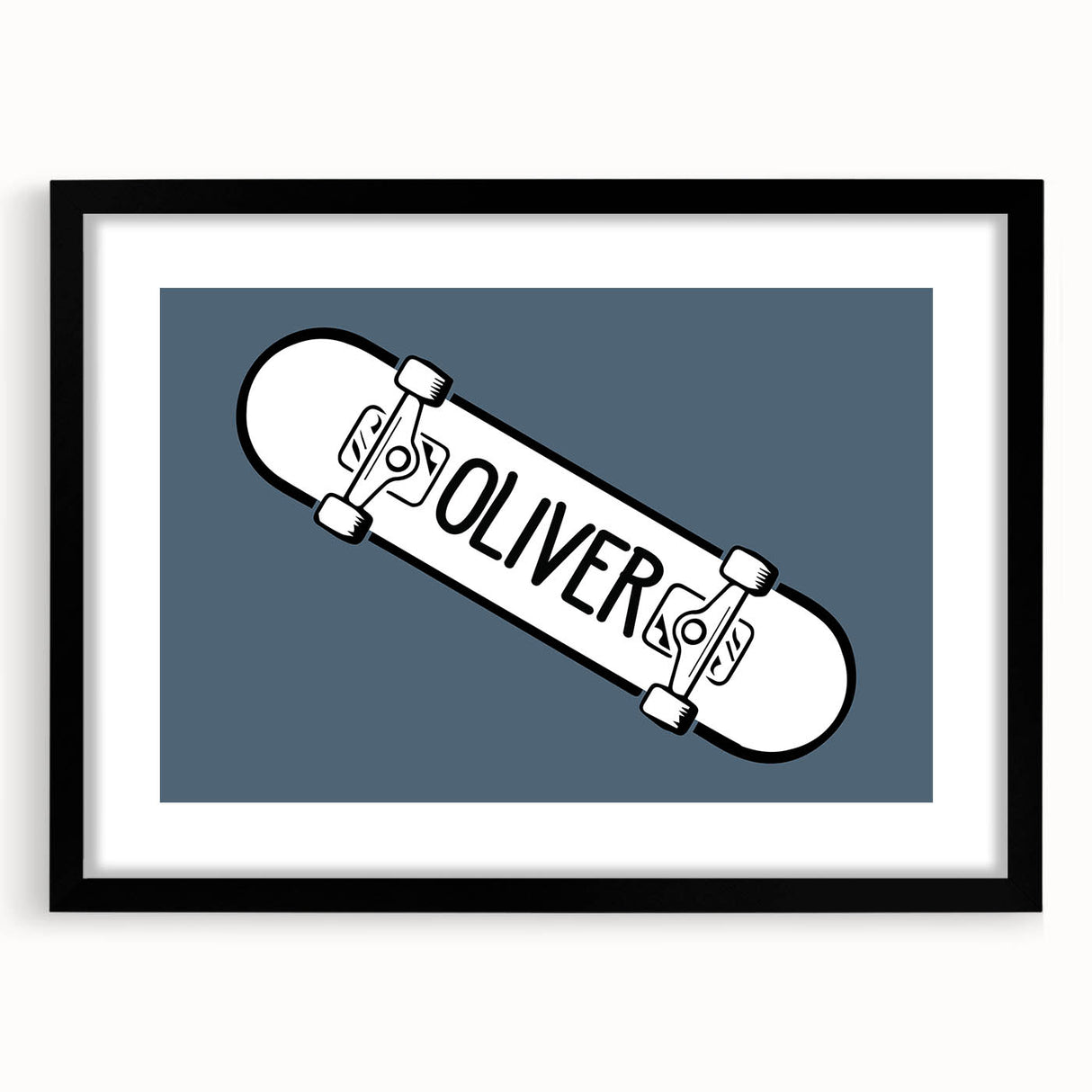 Minimalist Bedroom Wall Art – Black & Gray Framed Canvas Print