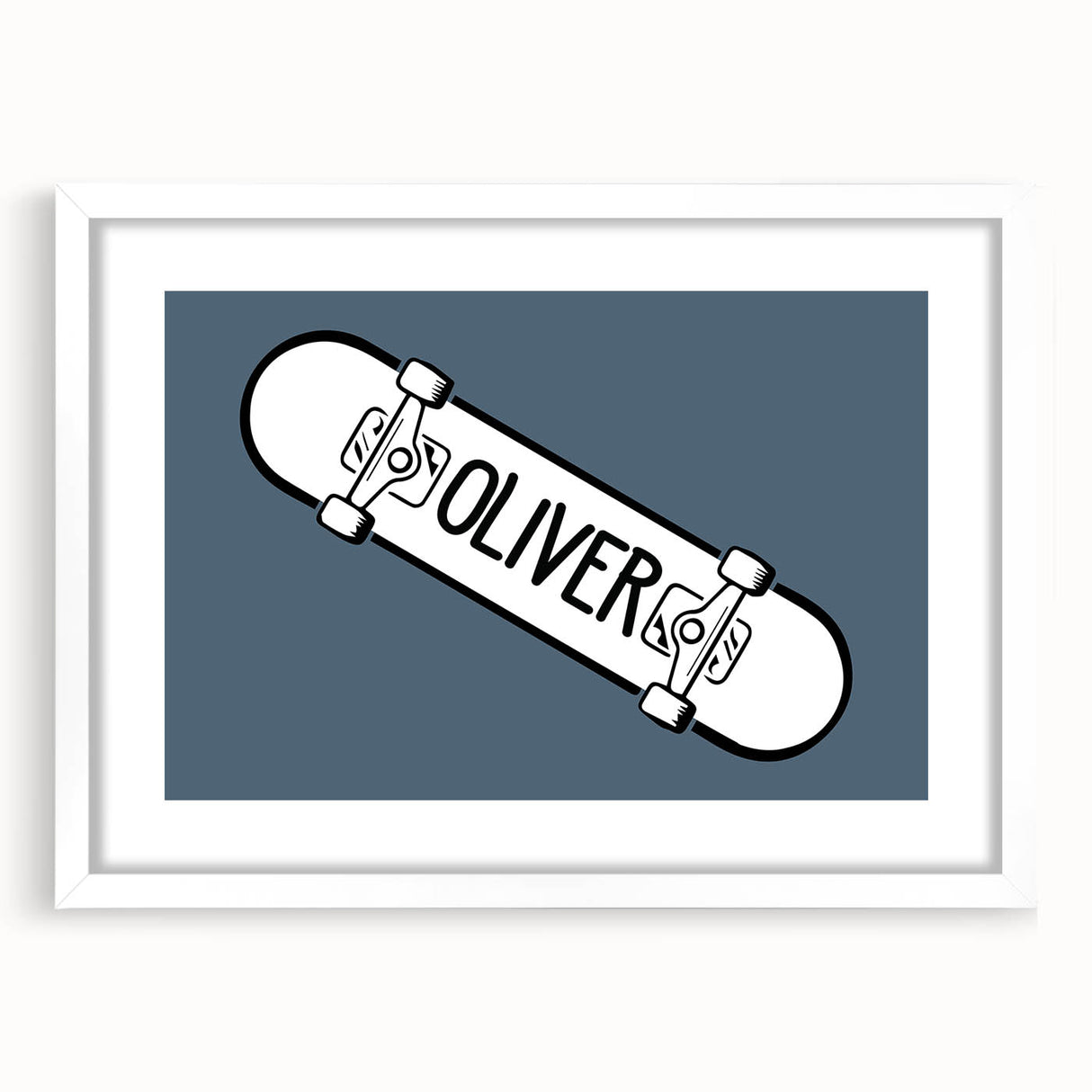 Minimalist Bedroom Wall Art – Black & Gray Framed Canvas Print