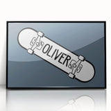 Minimalist Bedroom Wall Art – Black & Gray Framed Canvas Print