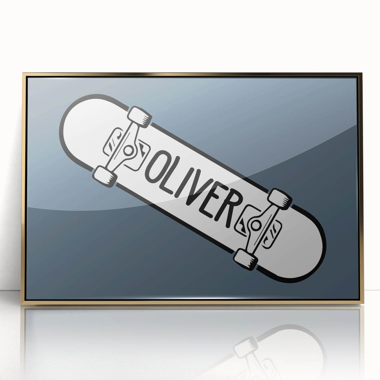 Minimalist Bedroom Wall Art – Black & Gray Framed Canvas Print