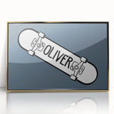 Minimalist Bedroom Wall Art – Black & Gray Framed Canvas Print