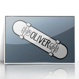 Minimalist Bedroom Wall Art – Black & Gray Framed Canvas Print