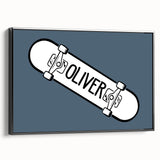 Minimalist Bedroom Wall Art – Black & Gray Framed Canvas Print