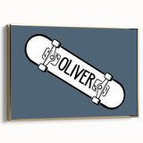 Minimalist Bedroom Wall Art – Black & Gray Framed Canvas Print