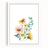Wildflower Bouquet Girls Room Wall Art – Floral Nursery Print