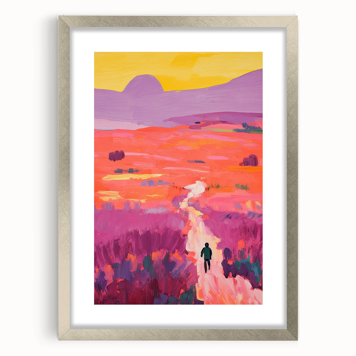 Stretched Canvas Art for Kids - Vibrant Sunset Landscape Print