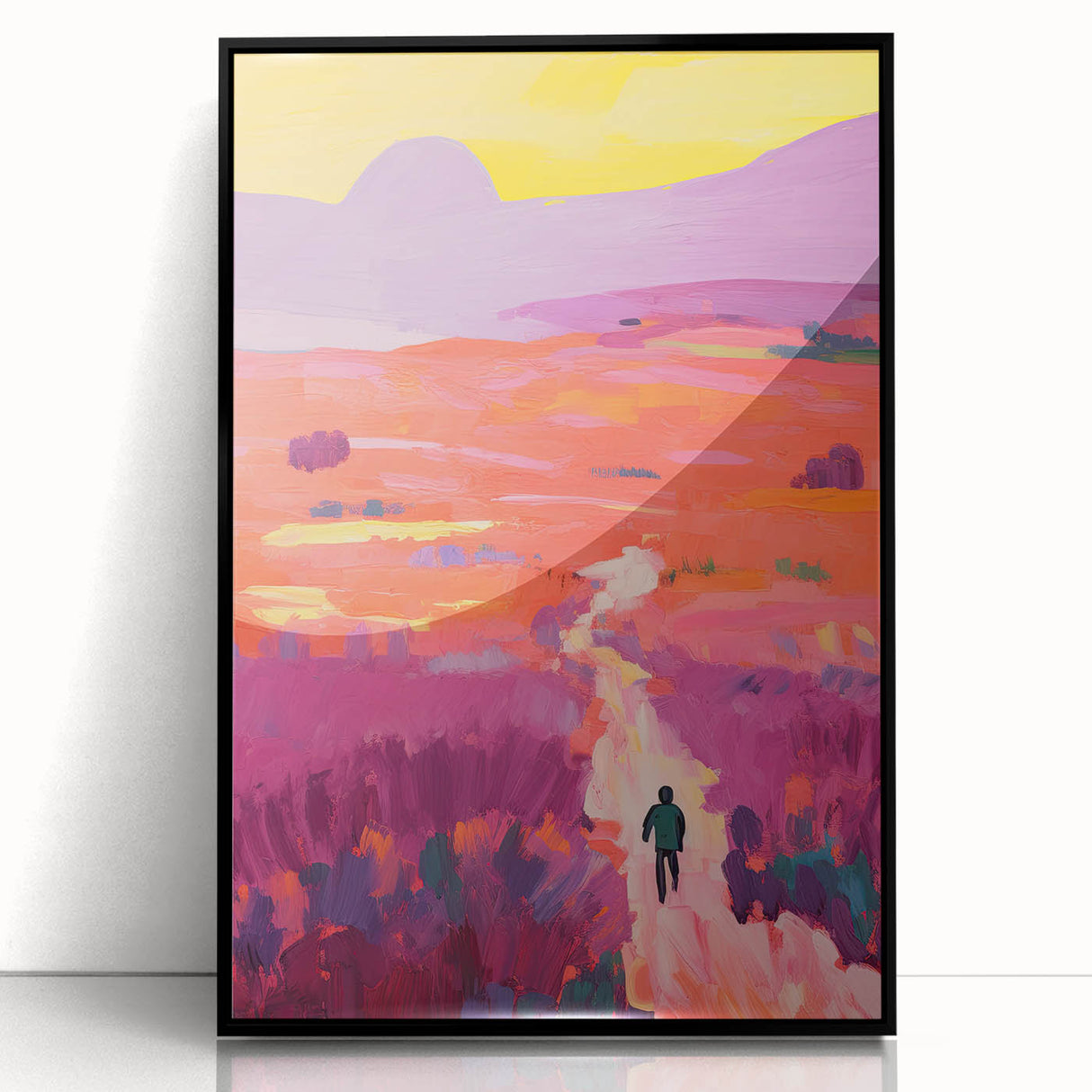 Stretched Canvas Art for Kids - Vibrant Sunset Landscape Print