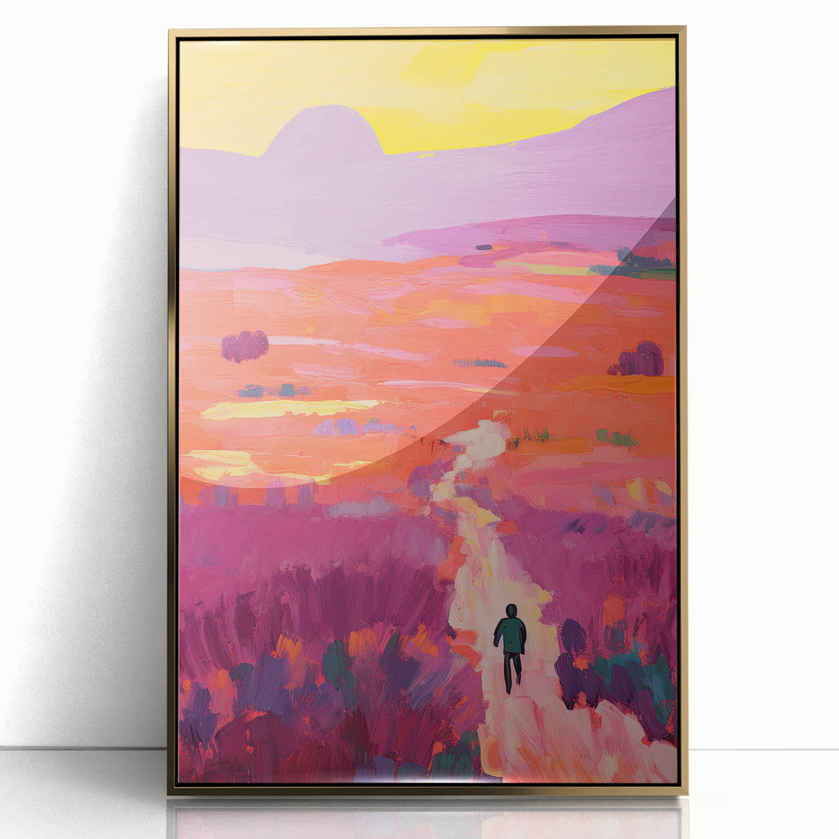 Stretched Canvas Art for Kids - Vibrant Sunset Landscape Print