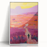 Stretched Canvas Art for Kids - Vibrant Sunset Landscape Print