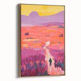 Stretched Canvas Art for Kids - Vibrant Sunset Landscape Print