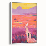 Stretched Canvas Art for Kids - Vibrant Sunset Landscape Print
