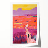 Stretched Canvas Art for Kids - Vibrant Sunset Landscape Print